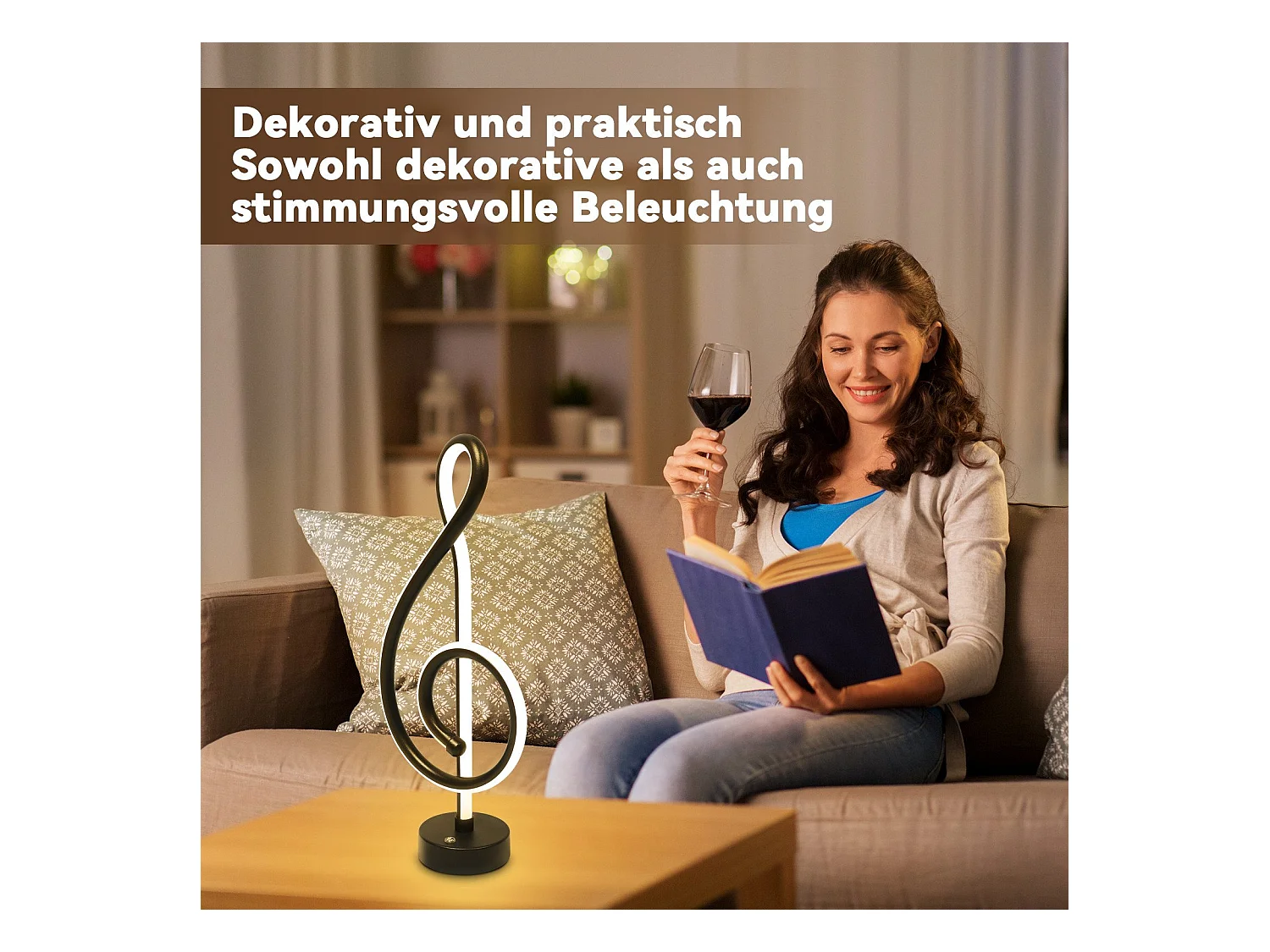 NETTLIFE Lampe de table LED sans fil tactile dimmable batterie noire avec USB rechargeable tactile dimmable