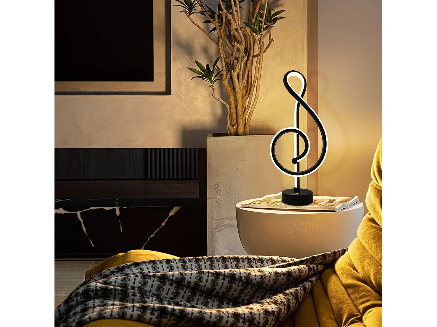 NETTLIFE Lampe de table LED sans fil tactile dimmable batterie noire avec USB rechargeable tactile dimmable