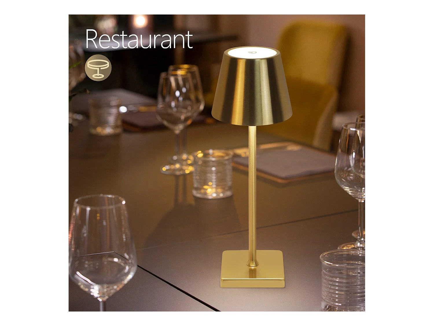 NETTLIFE Vintage Gold LED Tafellamp Draadloze Touch Dimbare Bedlamp 3 Kleurtemperaturen