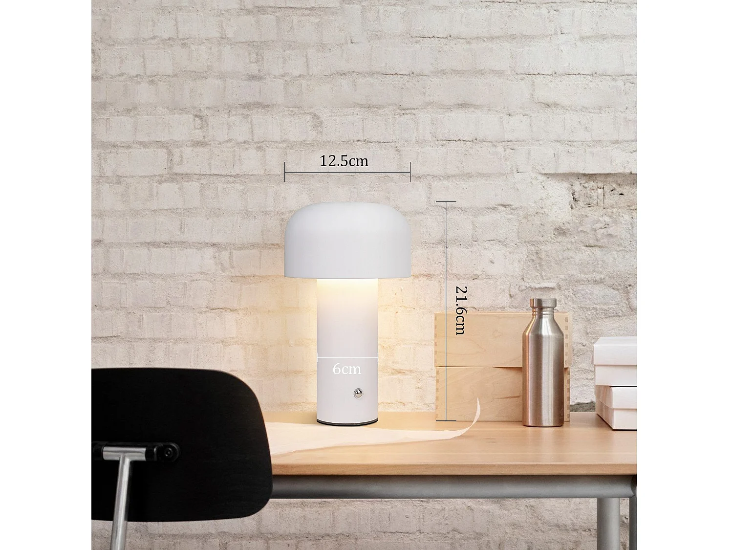 NETTLIFE 2W Dimbare Batterijgevoede Snoerloze LED Tafellamp Slaapkamer Nachtkastje Lamp Kleine Paddestoel Lamp