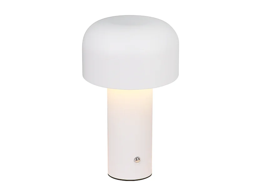NETTLIFE Lampe de table LED sans fil à piles à intensité variable 2 W Lampe de chevet pour chambre à coucher Petite lampe champignon