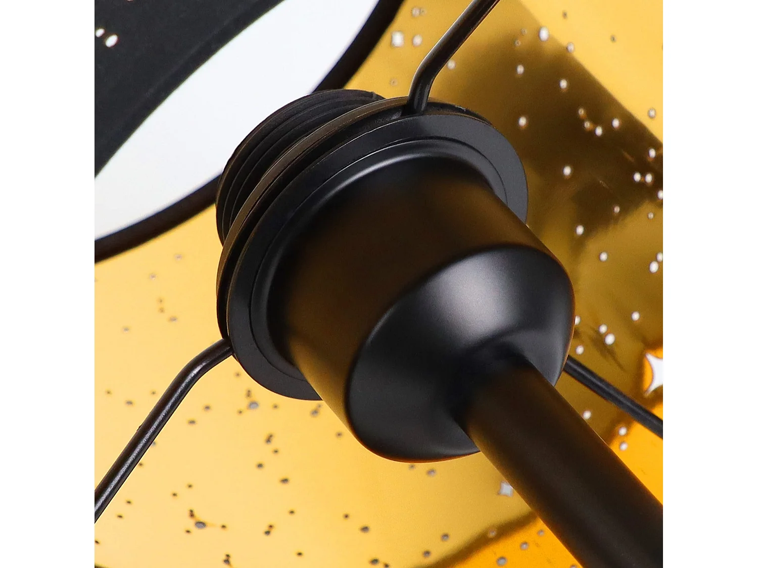 NETTLIFE Vintage Nachttischlampe E27 Sternenhimmel Stoff Lampenschirm Weihnachtsgeschenke mit Kippschalter