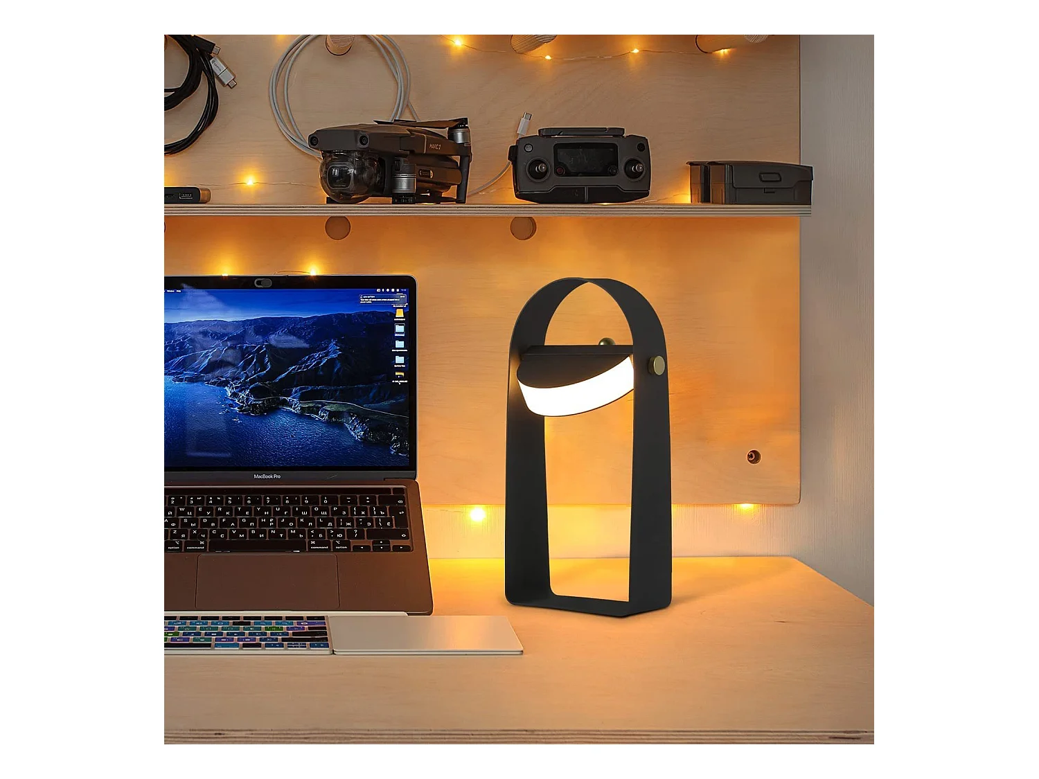 NETTLIFE Lampe de chevet LED avec fonction de charge lampe de table veilleuse portable luminosité réglable