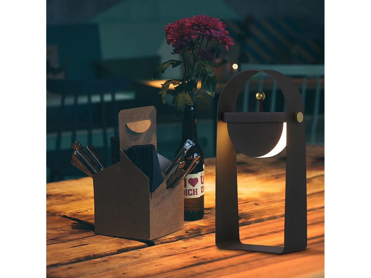 NETTLIFE Lampe de chevet LED avec fonction de charge lampe de table veilleuse portable luminosité réglable