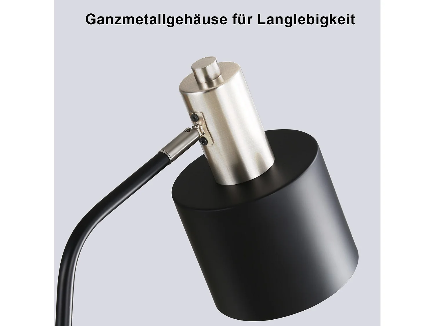 NETTLIFE Lampe de Chevet Vintage Câble E27 Noir Or Lampe de Bureau Lampe de Lecture Pivotante