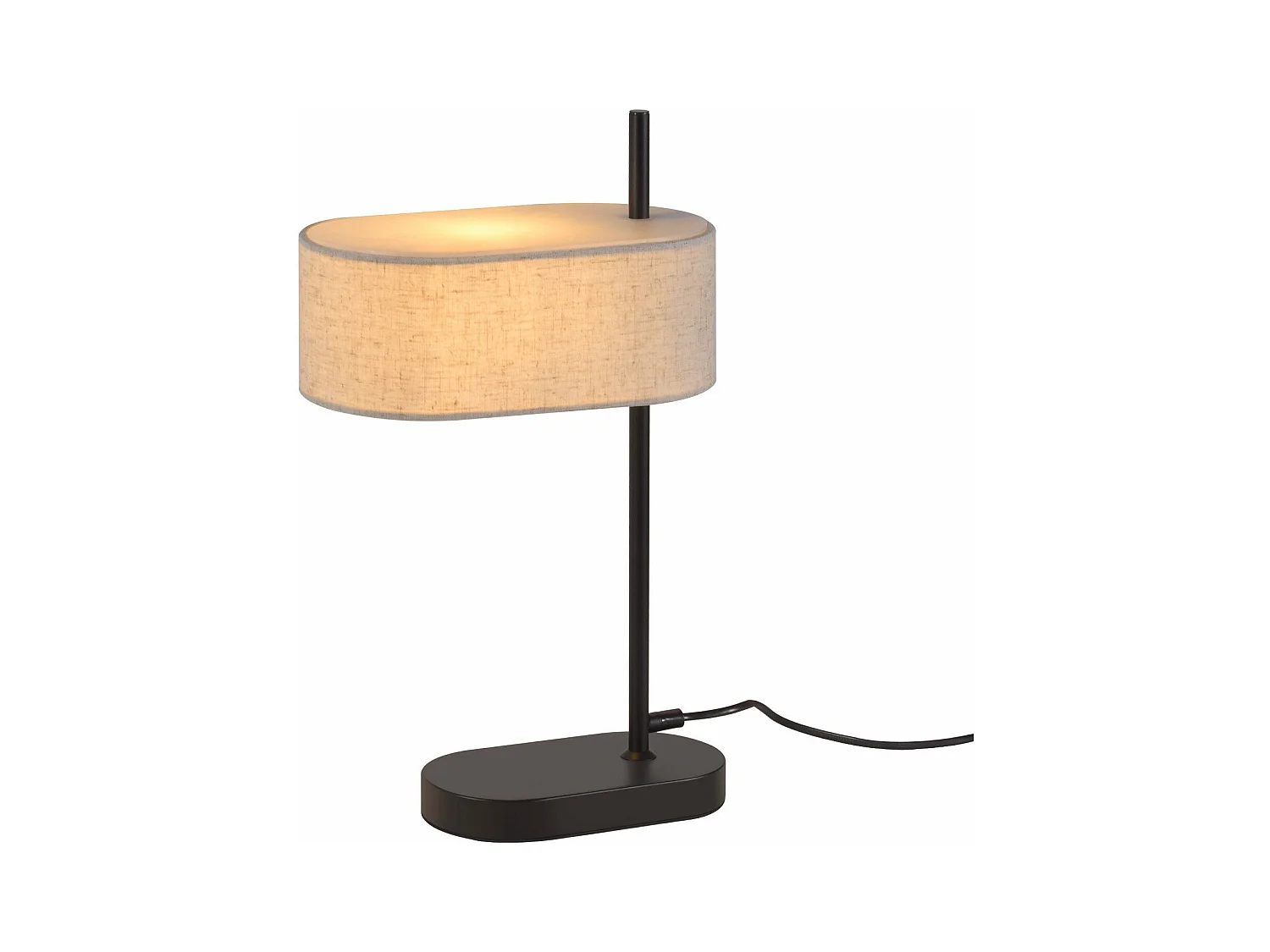 NETTLIFE Lampe de chevet chambre vintage 44,5cm E14 abat-jour en tissu lin noir avec interrupteur, sans ampoule