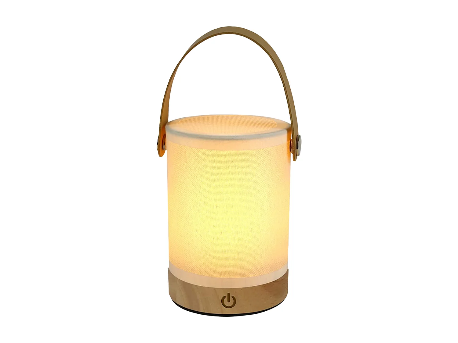 NETTLIFE Lampe de Table LED tactile, abat-jour Portable sans fil en tissu de bois avec fonction de gradation