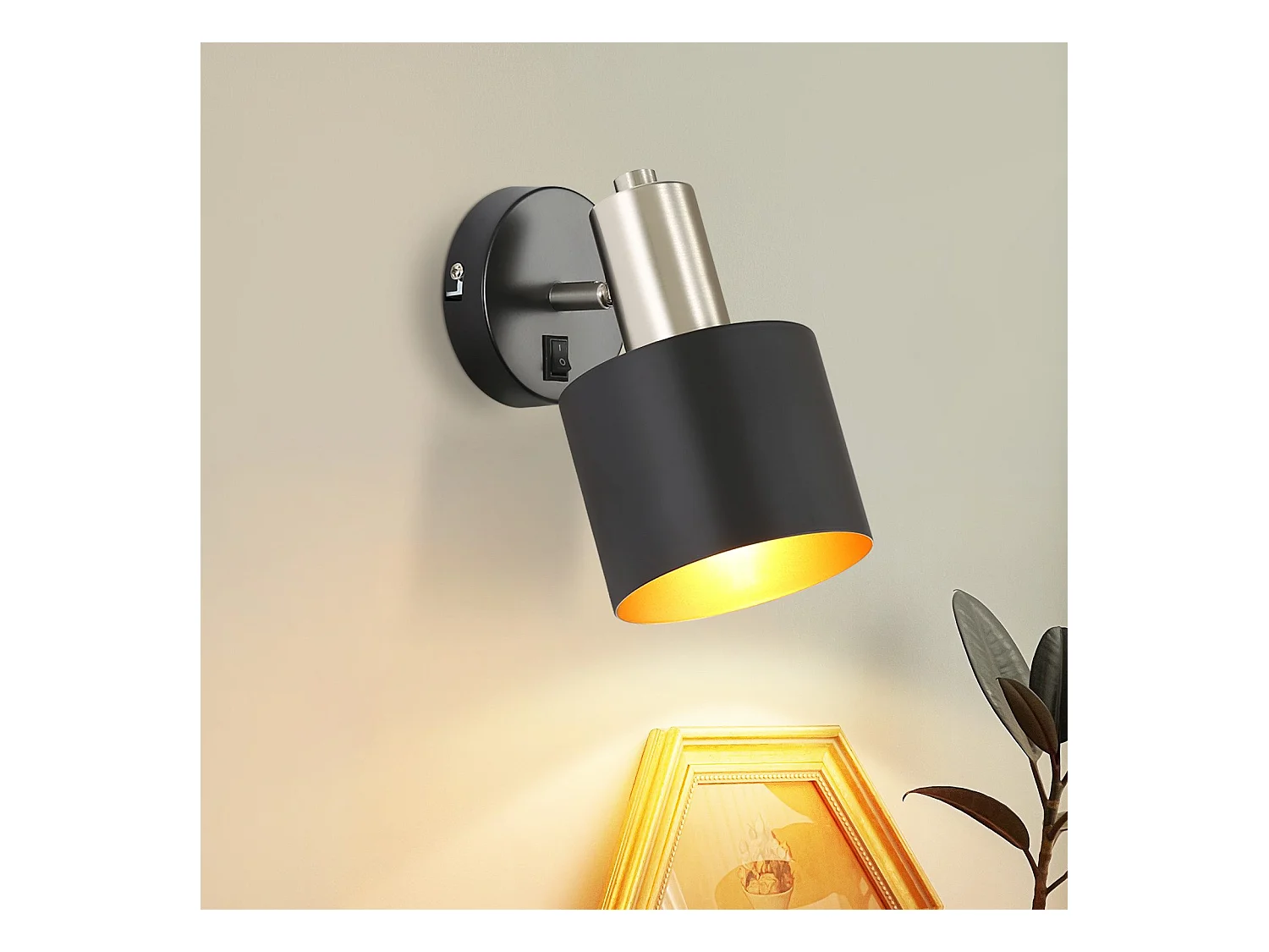 NETTLIFE Binnen Wandlamp Vintage Wandspot Zwart 330° Draaibaar E27 Klein Metaal