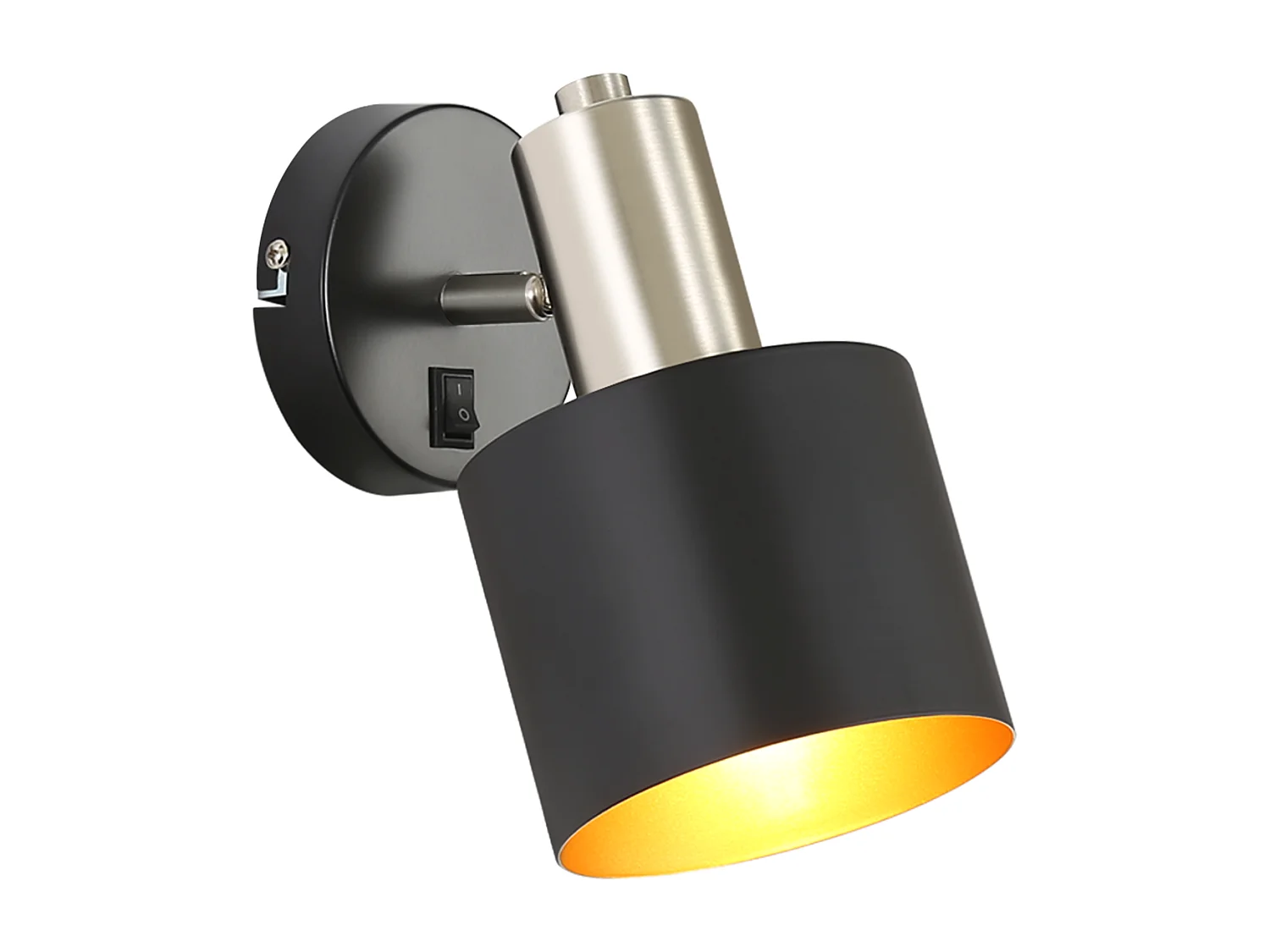 NETTLIFE Applique Murale Intérieur Spot Mural Vintage Noir 330° Pivotant E27 Petit Métal