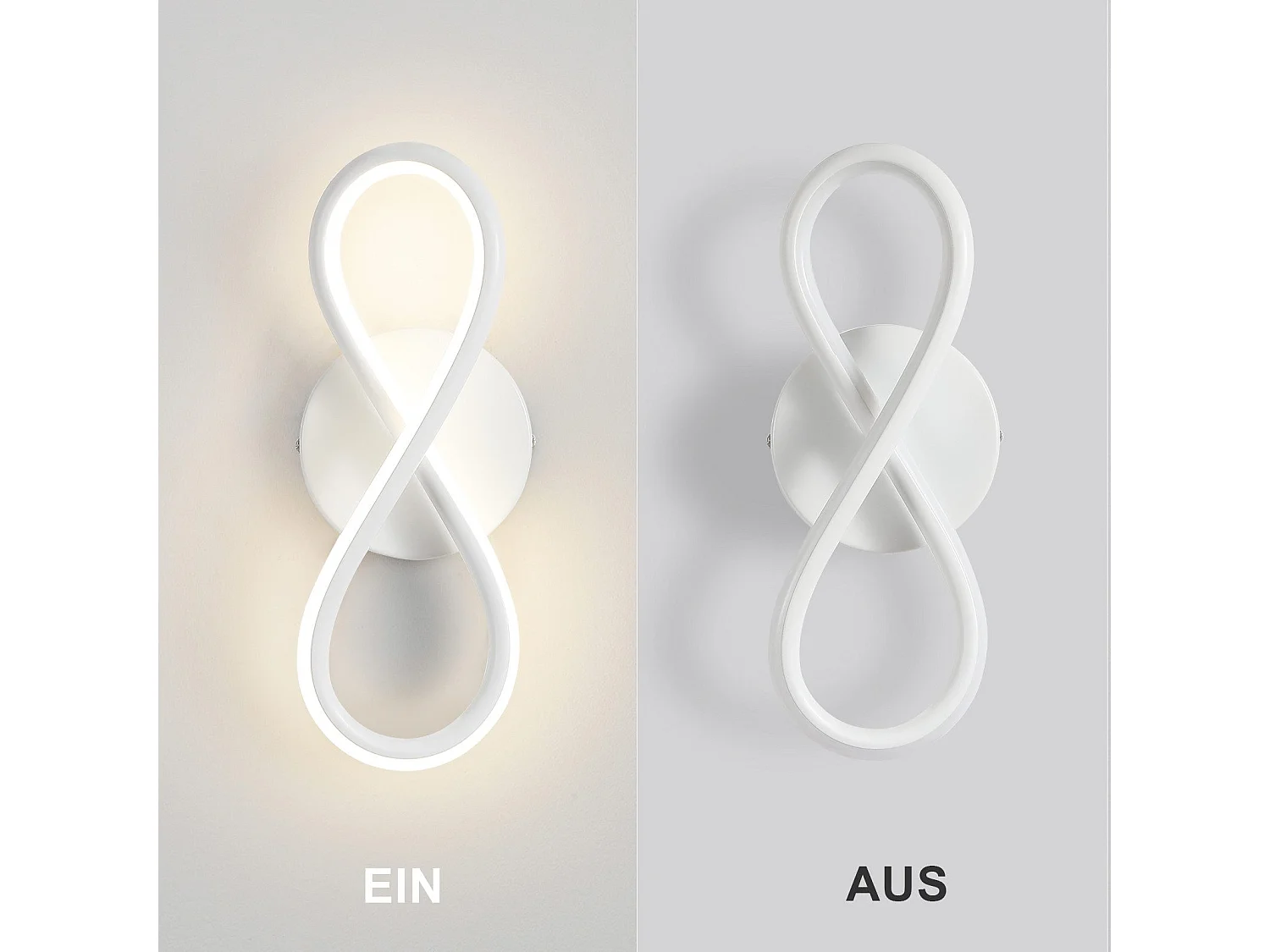 NETTLIFE Schwarze LED-Wandleuchte 7W gebogenes Design Warmweiß 3000K für Innentreppen