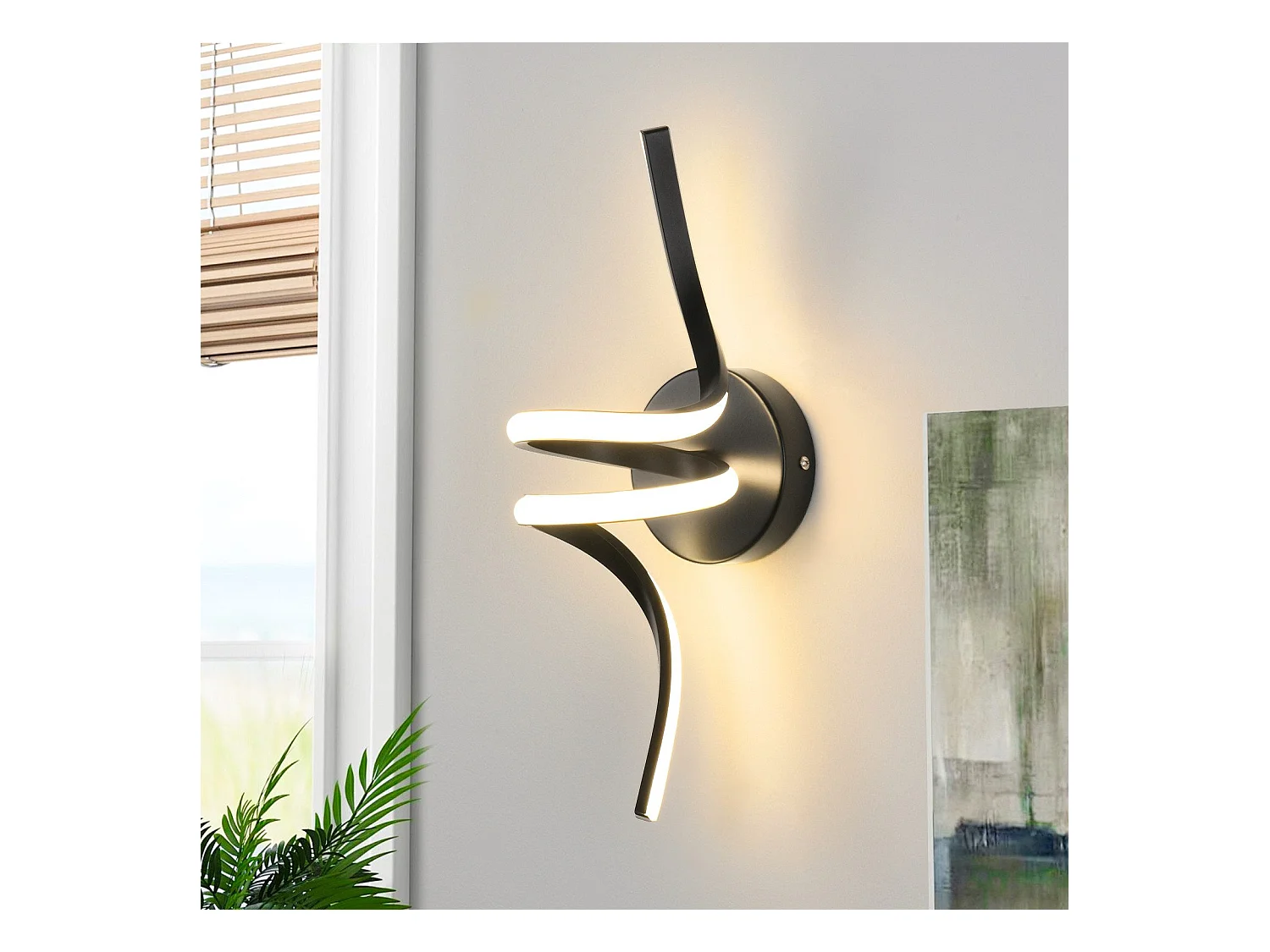 NETTLIFE Applique murale LED d'intérieur noire moderne 7W pour escalier Blanc chaud 3000K