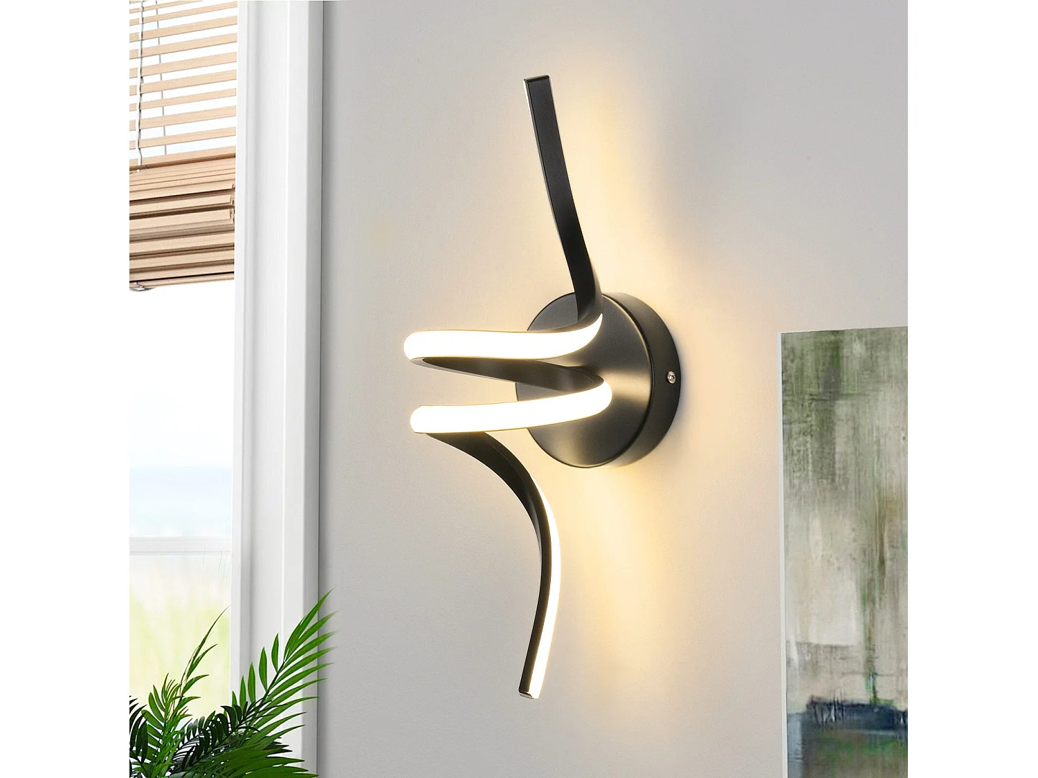 NETTLIFE Applique murale LED d'intérieur noire moderne 7W pour escalier Blanc chaud 3000K