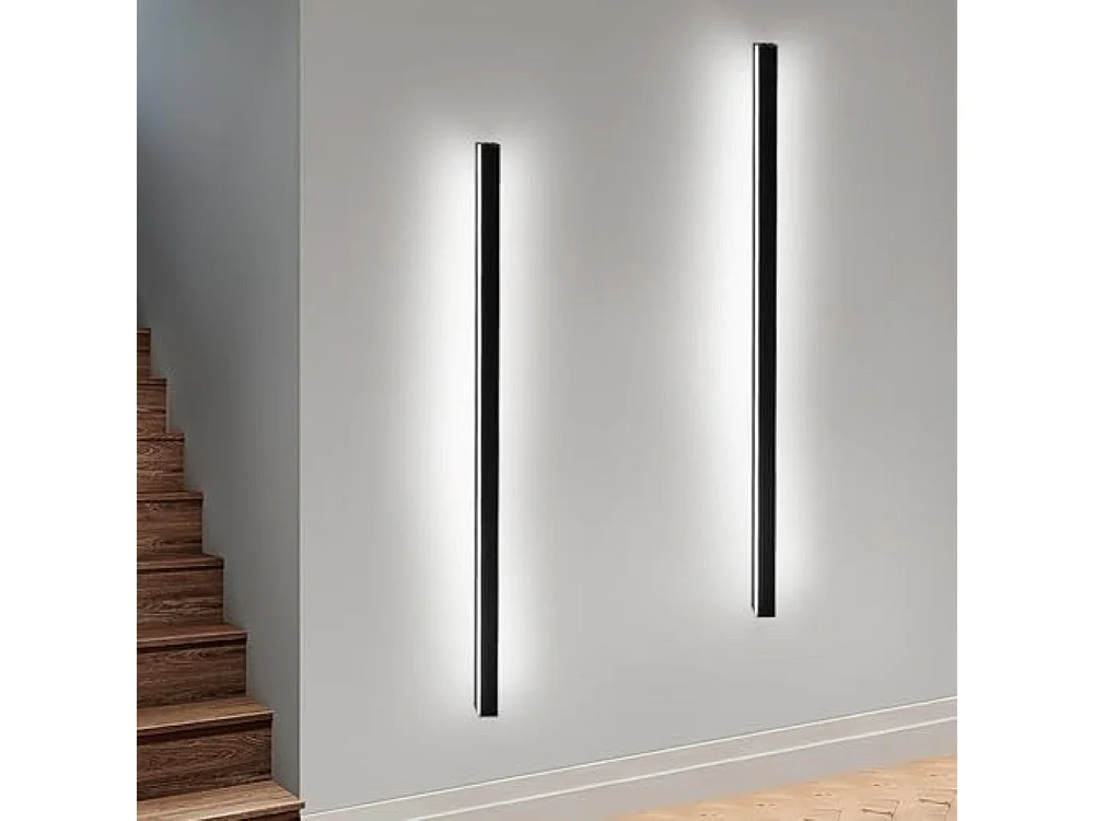 NETTLIFE 2er Set Wandleuchten Innen Schwarz 100CM moderne Wandbeleuchtung Flur 32W