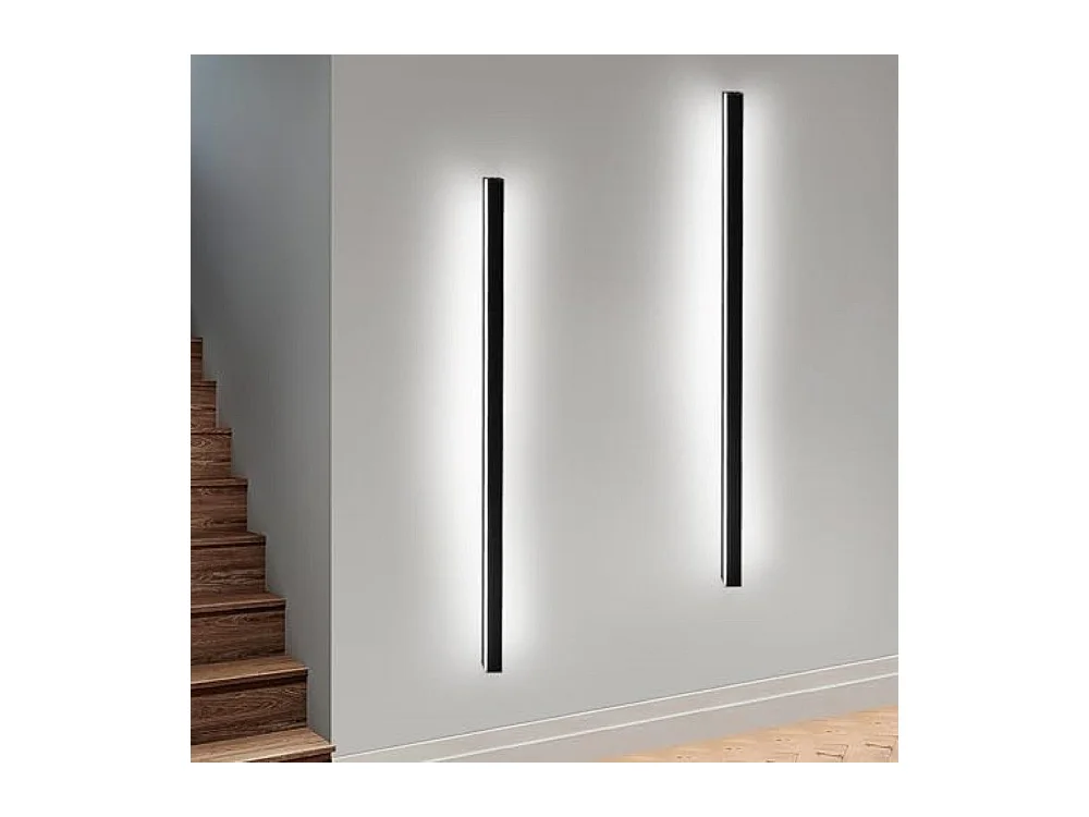 NETTLIFE Ensemble de 2 appliques muralesd'intérieur noir  100 CM éclairage mural  moderne couloir 32 W