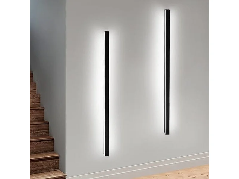 NETTLIFE Ensemble de 2 appliques muralesd'intérieur noir  100 CM éclairage mural  moderne couloir 32 W