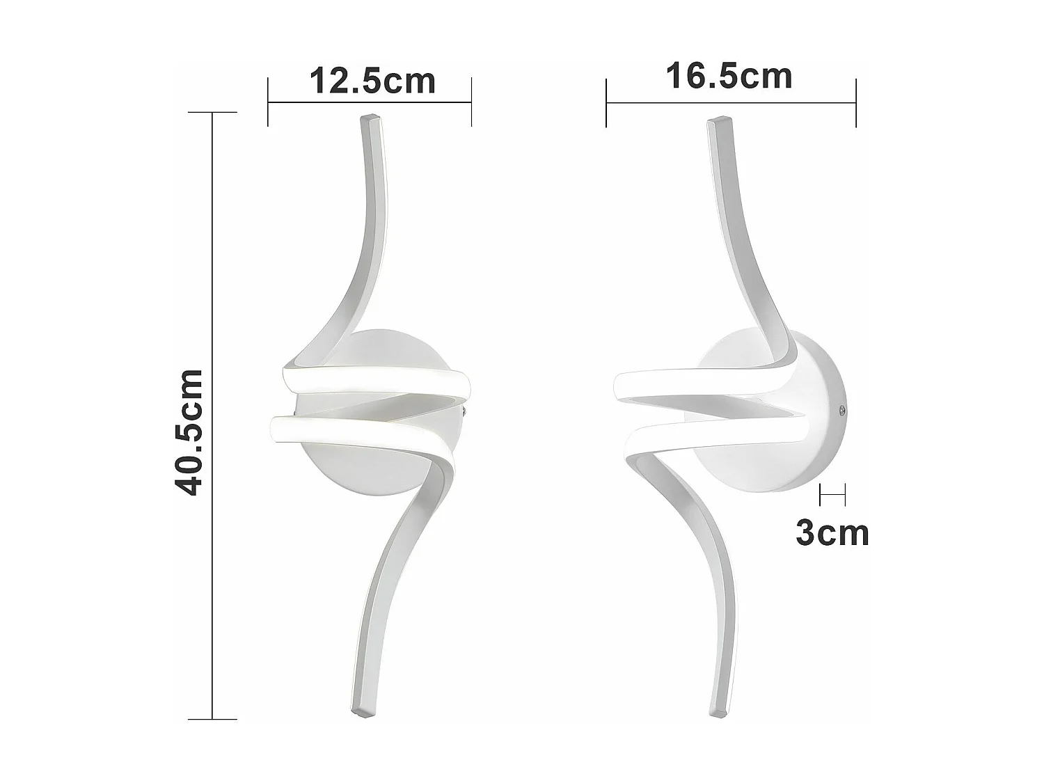 NETTLIFE Applique murale LED d'intérieur blanc moderne 7W pour escalier Blanc chaud 3000K