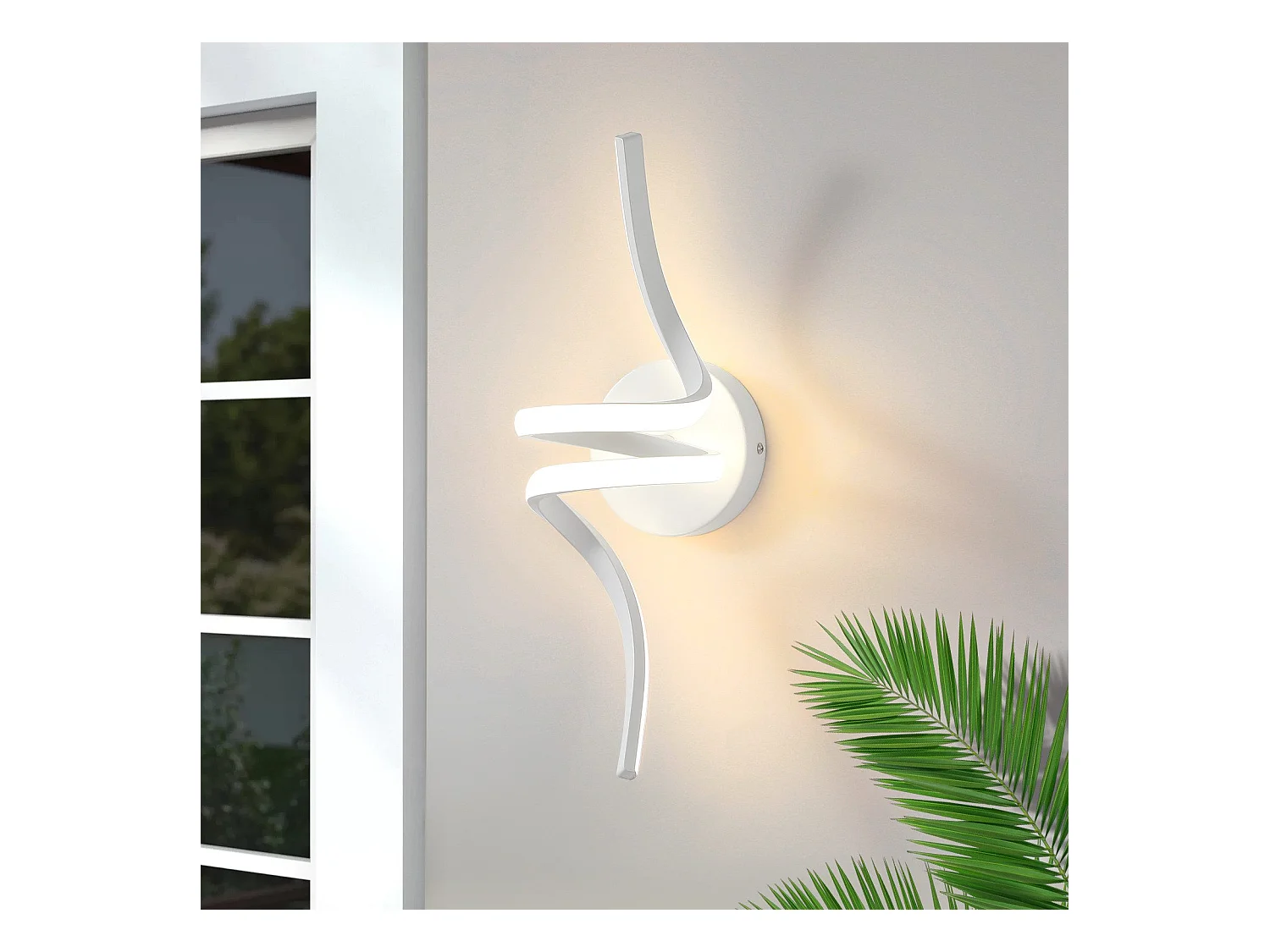 NETTLIFE Applique murale LED d'intérieur blanc moderne 7W pour escalier Blanc chaud 3000K