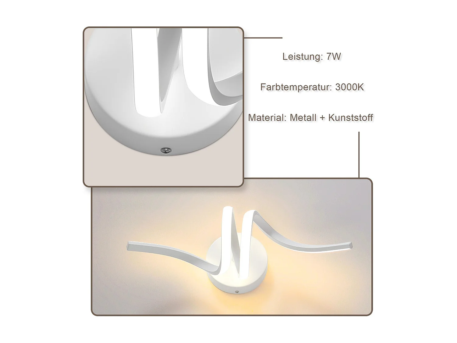 NETTLIFE Moderne witte 7W binnen LED wandlamp voor trappen Warm wit 3000K