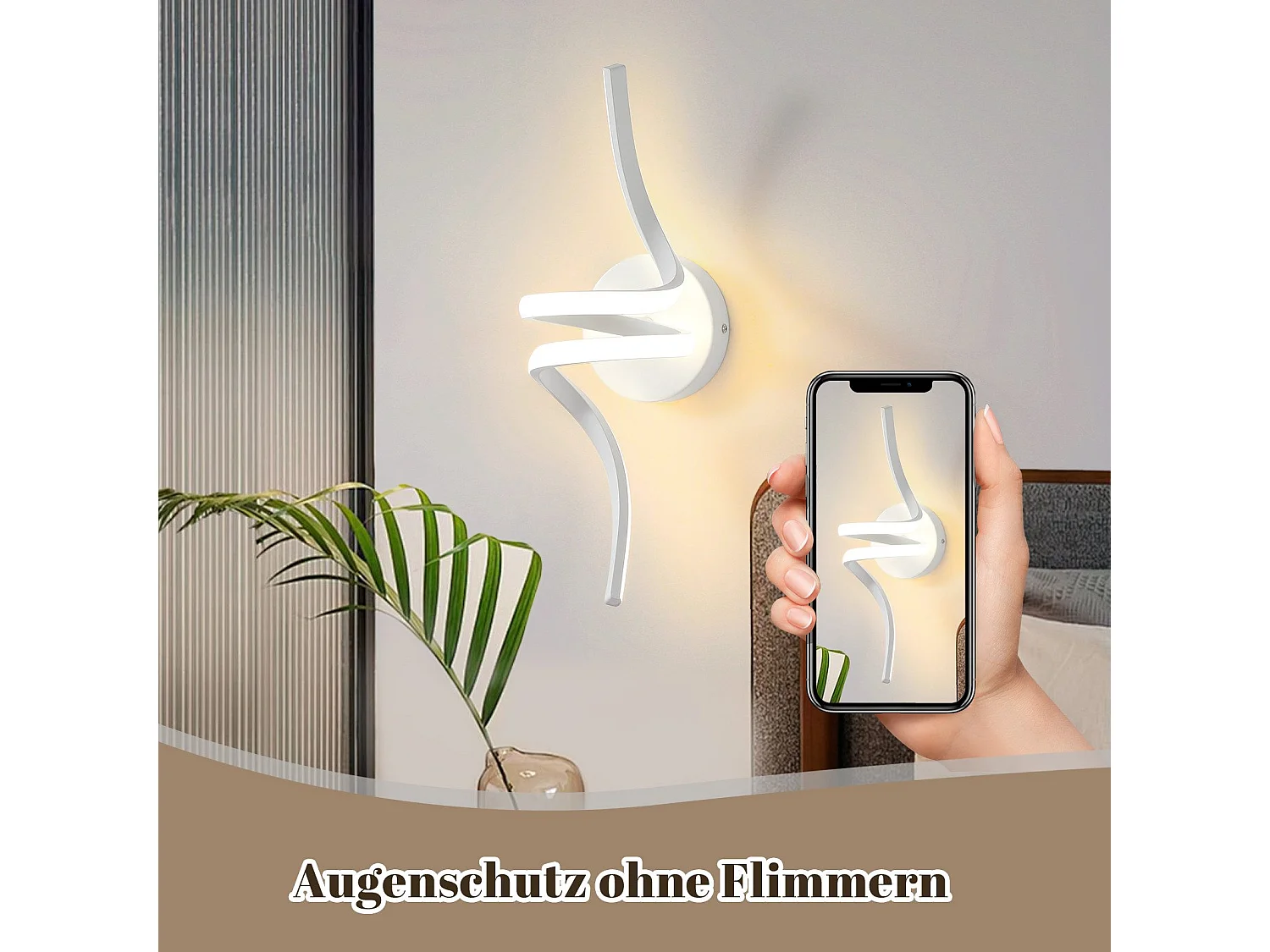 NETTLIFE Applique murale LED d'intérieur blanc moderne 7W pour escalier Blanc chaud 3000K