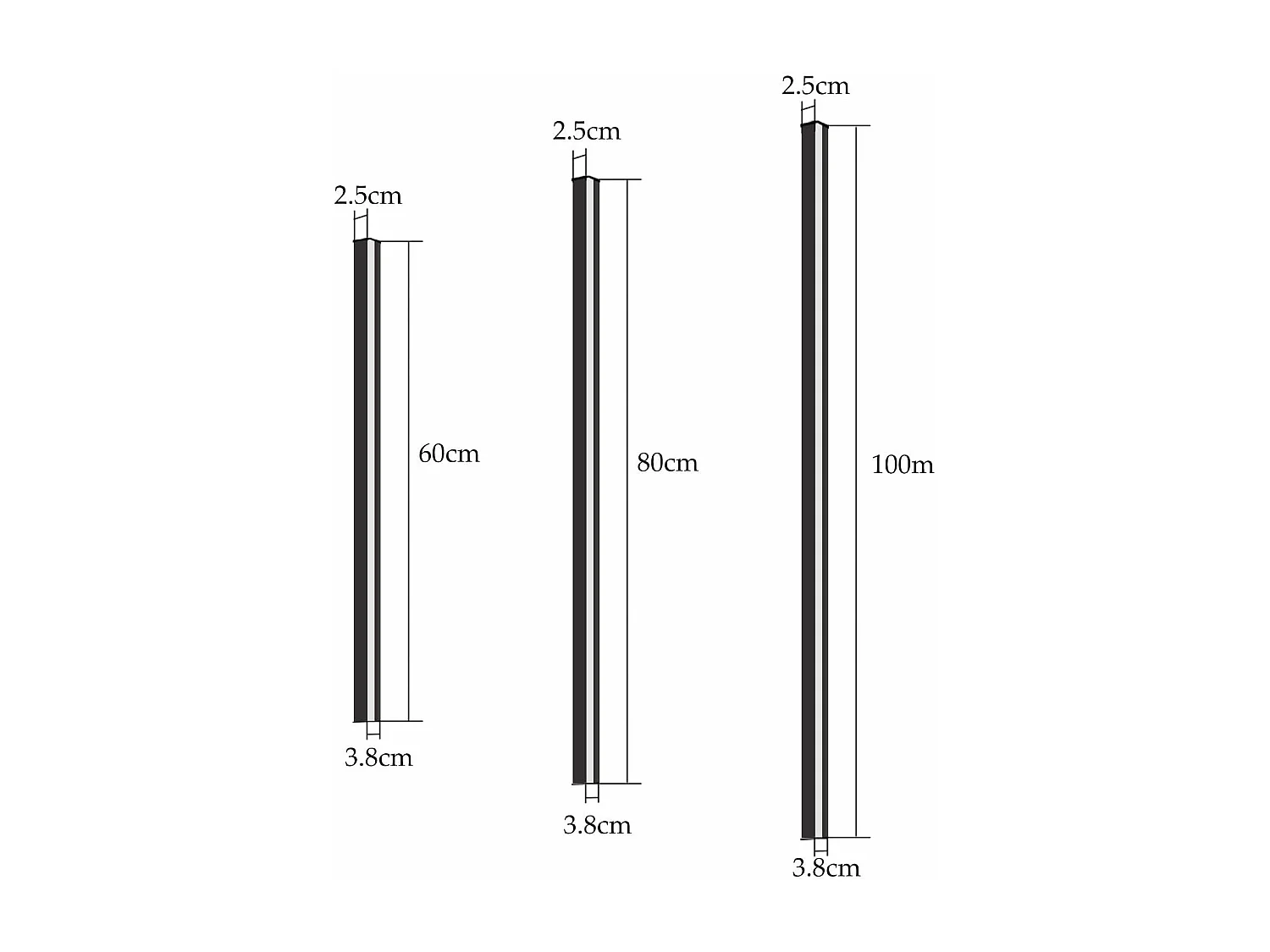 NETTLIFE 2 LED Wandleuchten modern Innen 100CM 34W Flur up down warmweiß schwarz