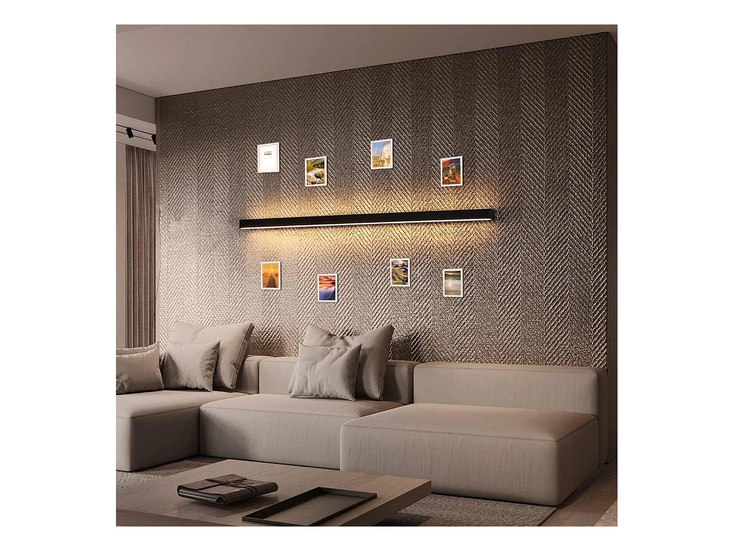 NETTLIFE 2 LED kinkiety nowoczesne wnętrze 100CM 34W korytarz góra dół ciepła biel czarny