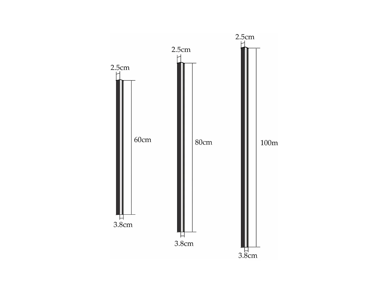 NETTLIFE 2 LED kinkiety nowoczesne wnętrze 100CM 34W korytarz góra dół ciepła biel czarny