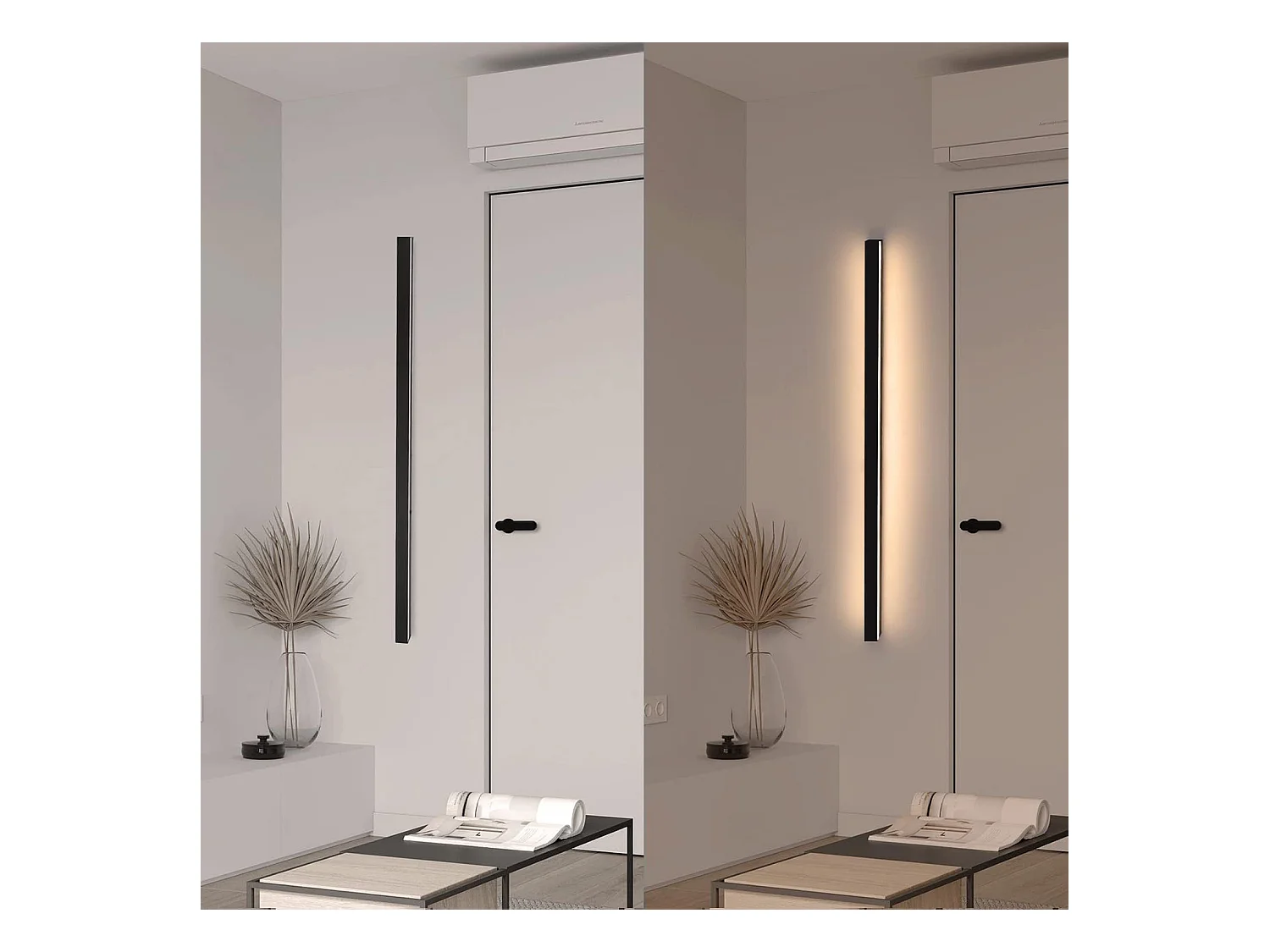 NETTLIFE 2 LED kinkiety nowoczesne wnętrze 100CM 34W korytarz góra dół ciepła biel czarny