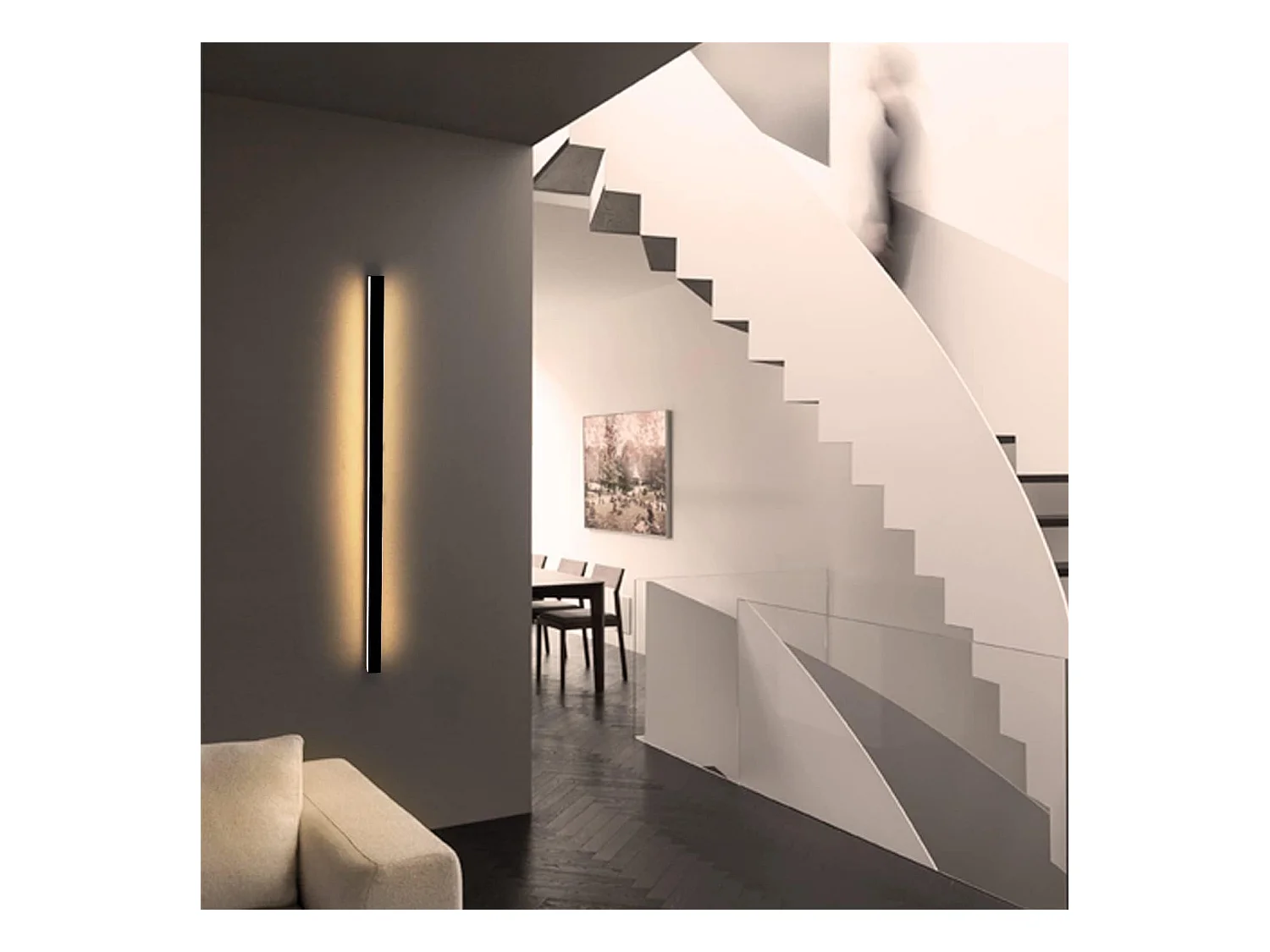 NETTLIFE 2-Pack moderne binnen LED-wandlampen 80CM 27W gang omhoog omlaag warm wit zwart