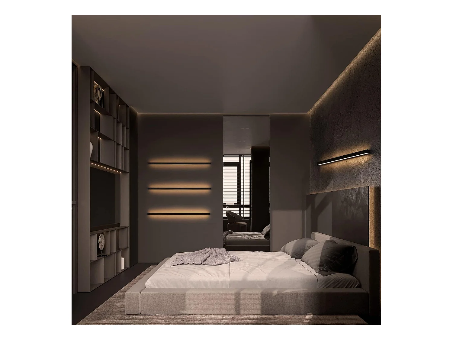 NETTLIFE 2-Pack moderne binnen LED-wandlampen 80CM 27W gang omhoog omlaag warm wit zwart