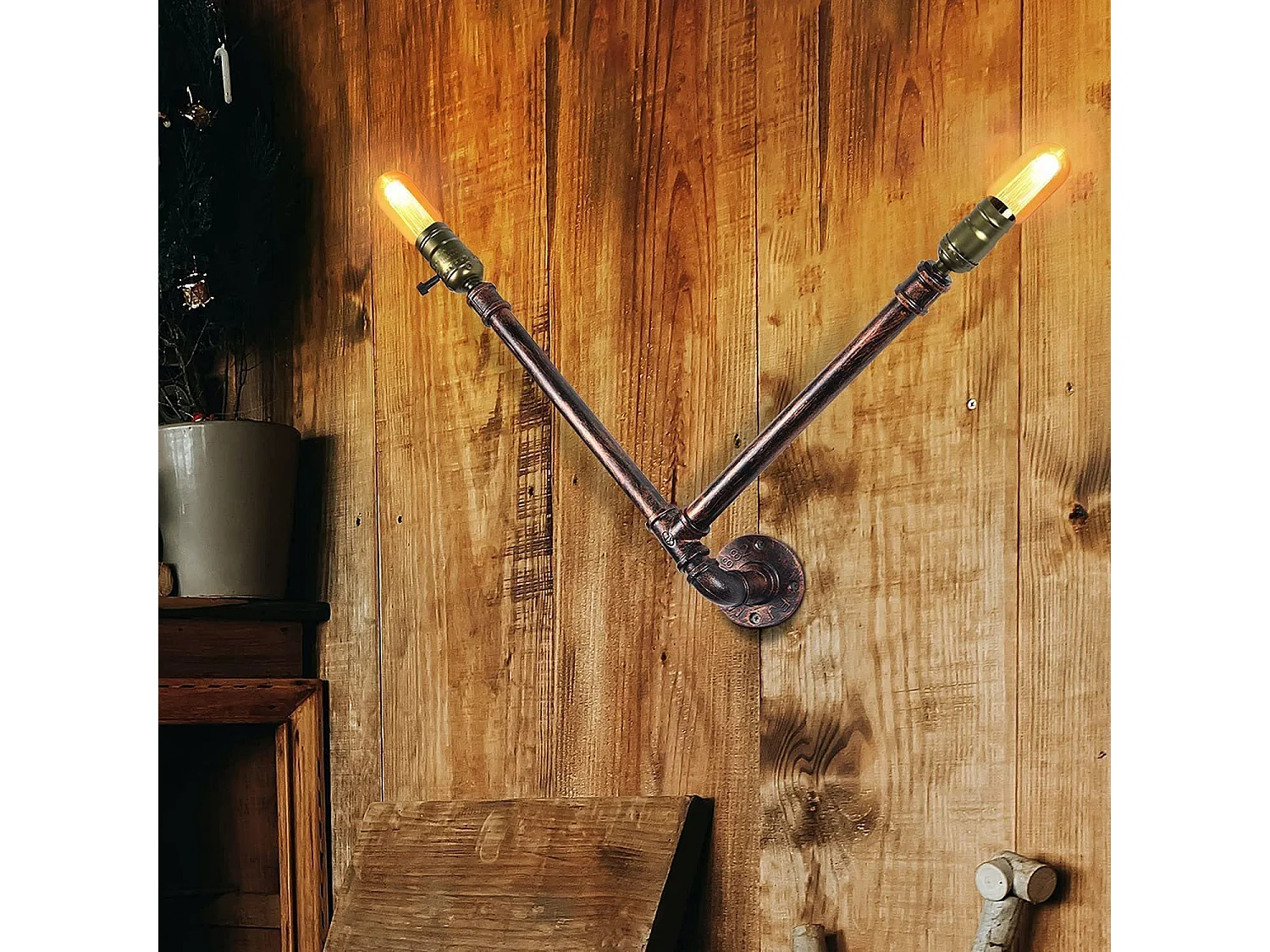 Lampa ścienna Vintage, Kinkiet dekoracyjny Retro, Lampa ścienna wewnętrzna