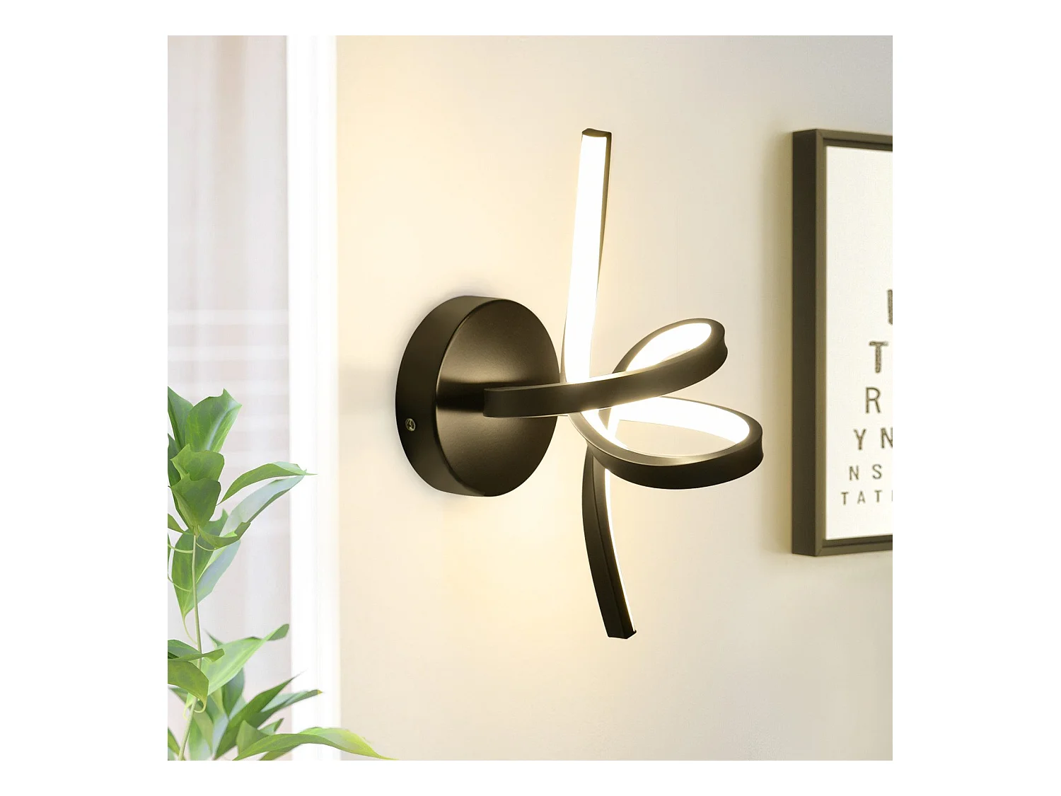 NETTLIFE Applique murale LED Noir Intérieur 7W Blanc chaud 3000K Escalier Moderne Aluminium