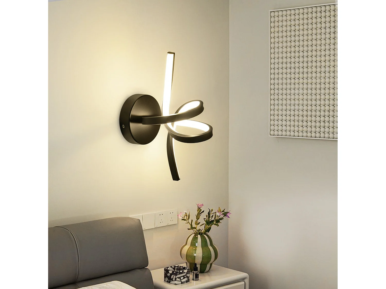 NETTLIFE LED Wandleuchte Schwarz Innen 7W Warmweiß 3000K Moderne Treppe Aluminium