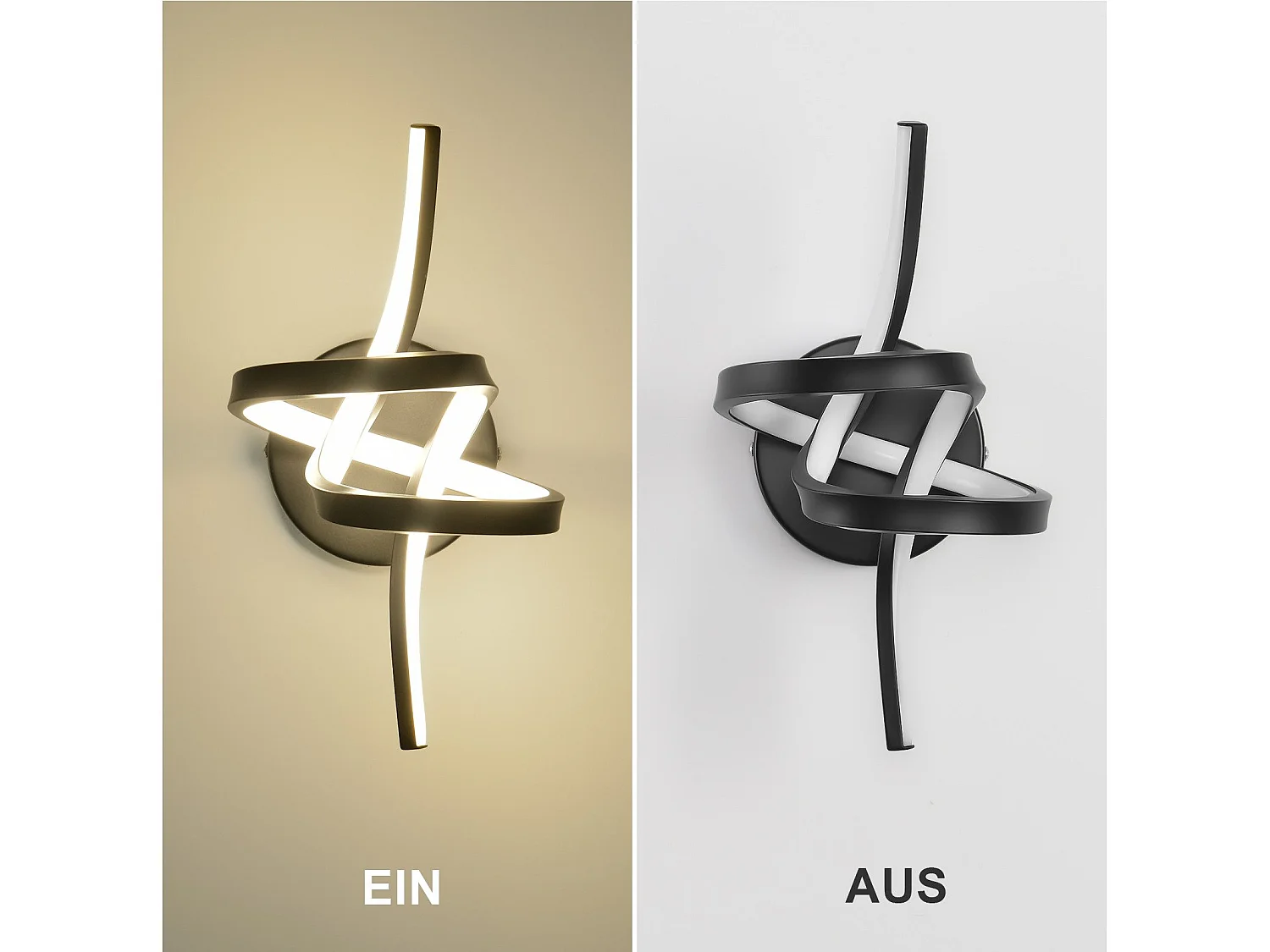 NETTLIFE LED Wandleuchte Schwarz Innen 7W Warmweiß 3000K Moderne Treppe Aluminium