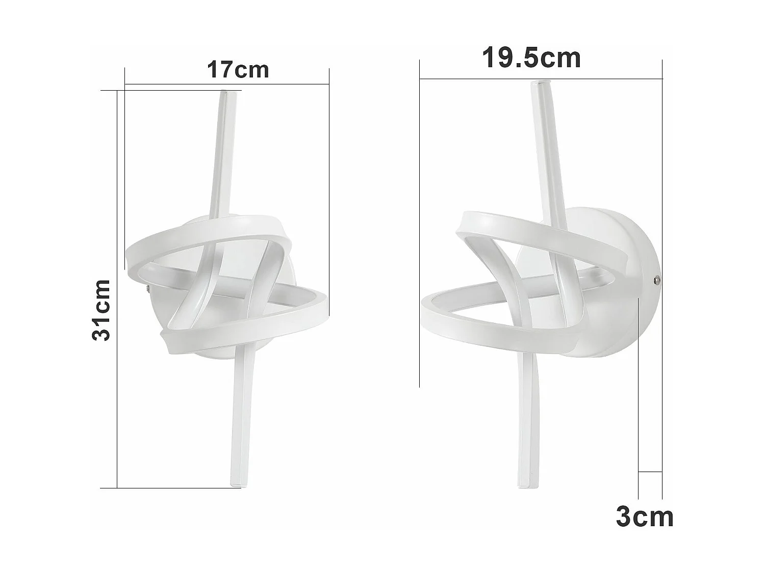 NETTLIFE LED Wandlamp Zwart Binnen 7W Warm Wit 3000K Moderne Trap Aluminium