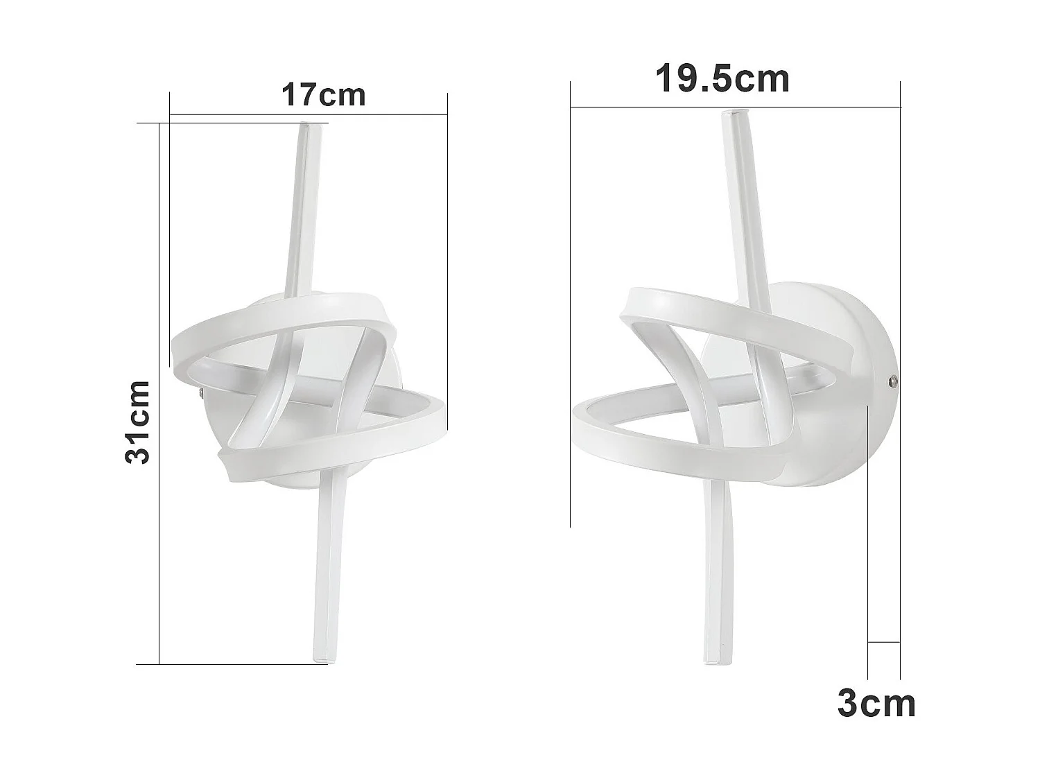 NETTLIFE Applique murale LED Noir Intérieur 7W Blanc chaud 3000K Escalier Moderne Aluminium