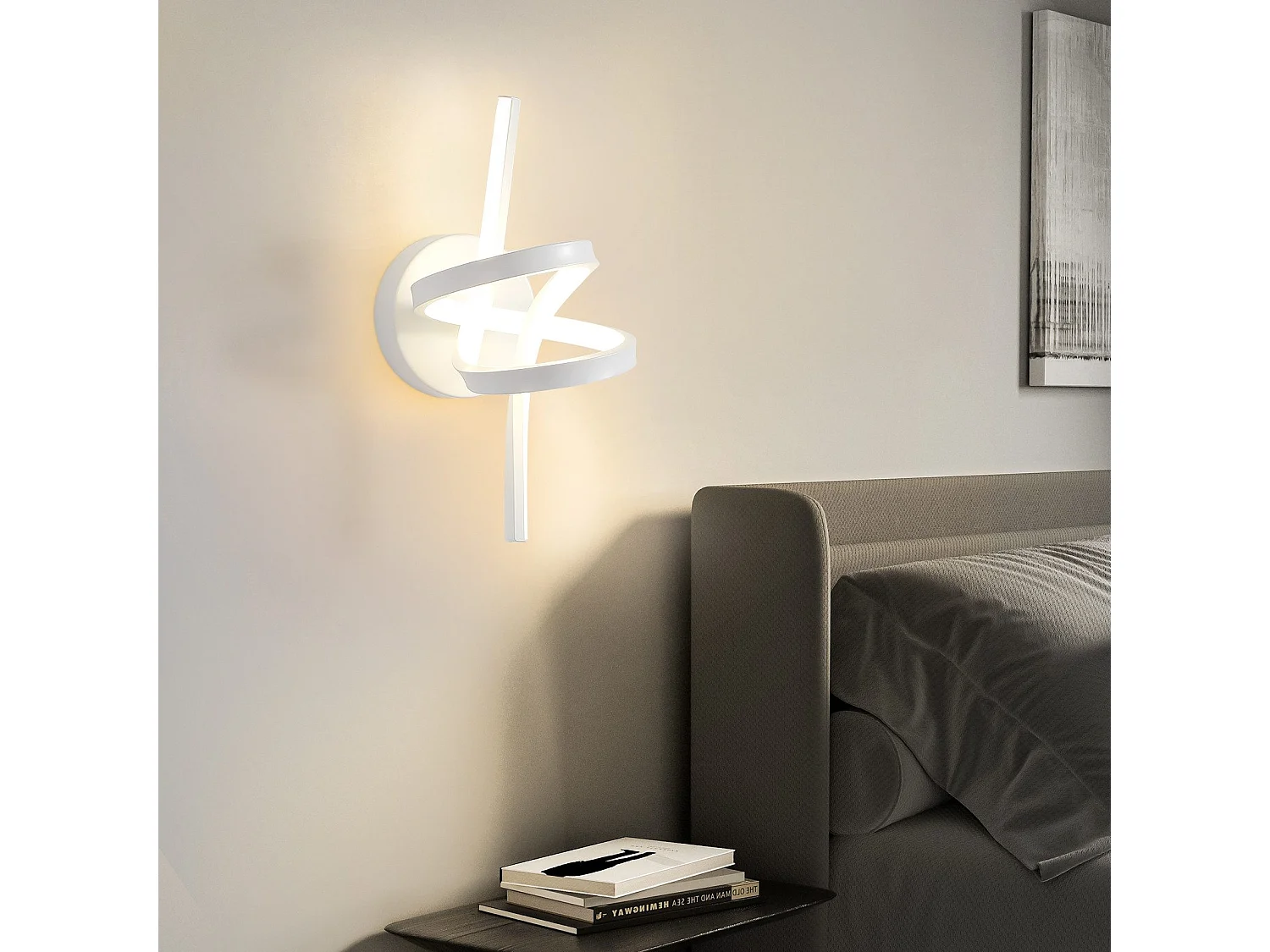 NETTLIFE Applique murale LED Noir Intérieur 7W Blanc chaud 3000K Escalier Moderne Aluminium