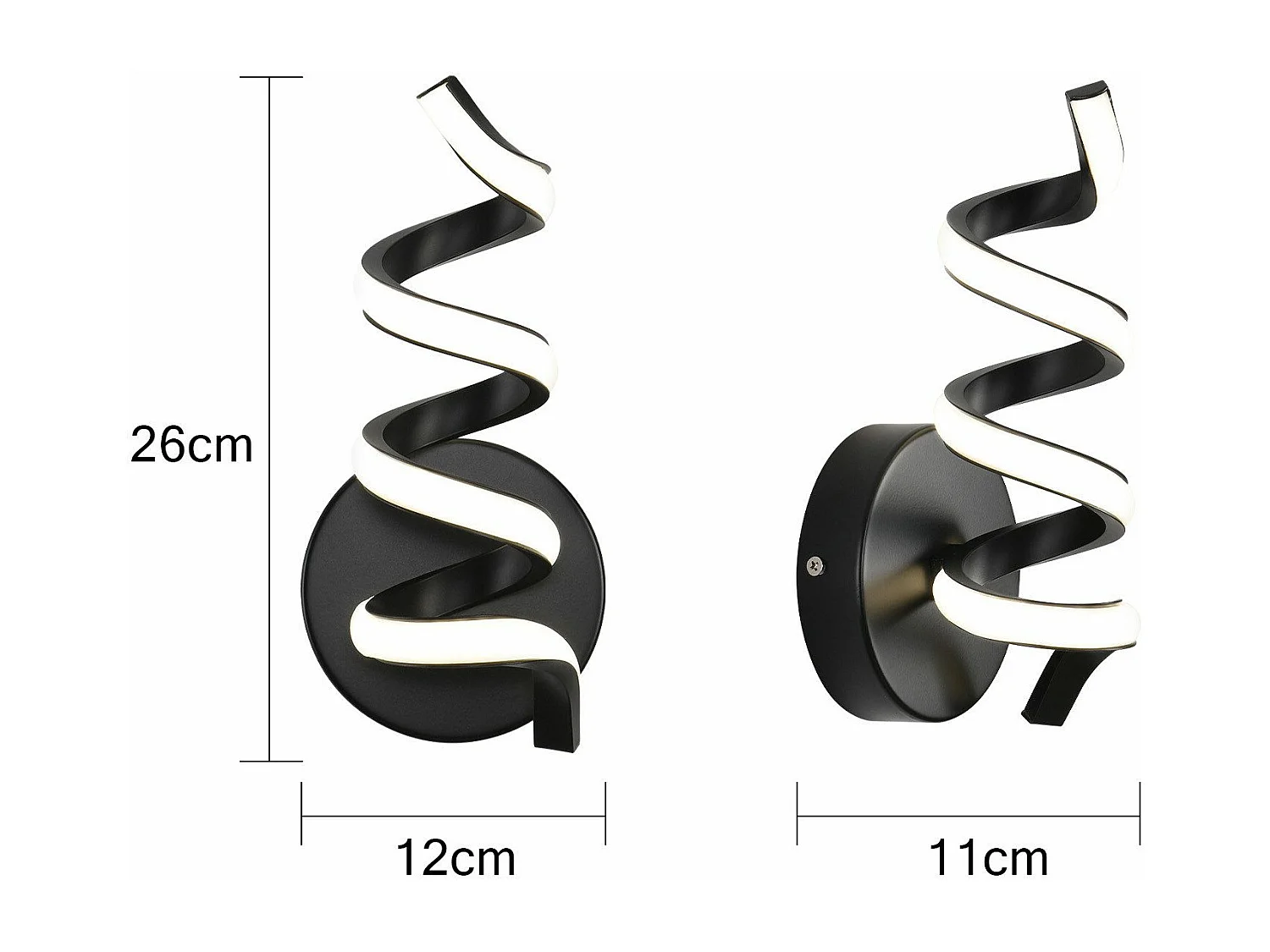 NETTLIFE Moderne schwarze 7W LED-Innenwandleuchte für Treppen, Warmweiß 3000K