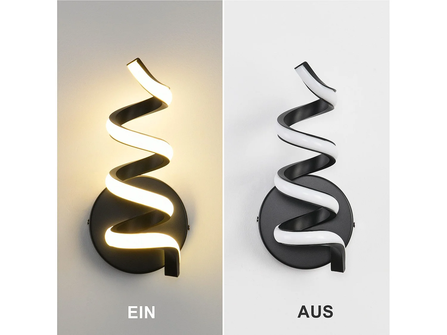 NETTLIFE Applique murale LED d'intérieur noire moderne 7 W pour escalier Blanc chaud 3000 K