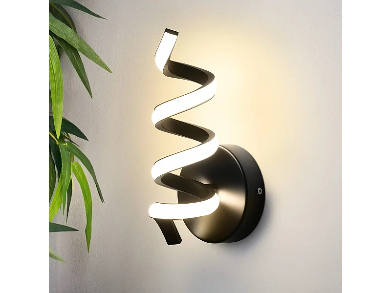 NETTLIFE Nowoczesna czarna lampa ścienna LED 7W do wnętrz na schody Ciepła biel 3000K