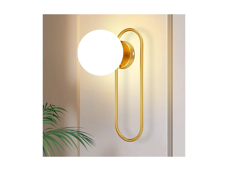 NETTLIFE Applique murale d'intérieur E14 boule de verre doré rétro moderne éclairage mural de chambre à coucher
