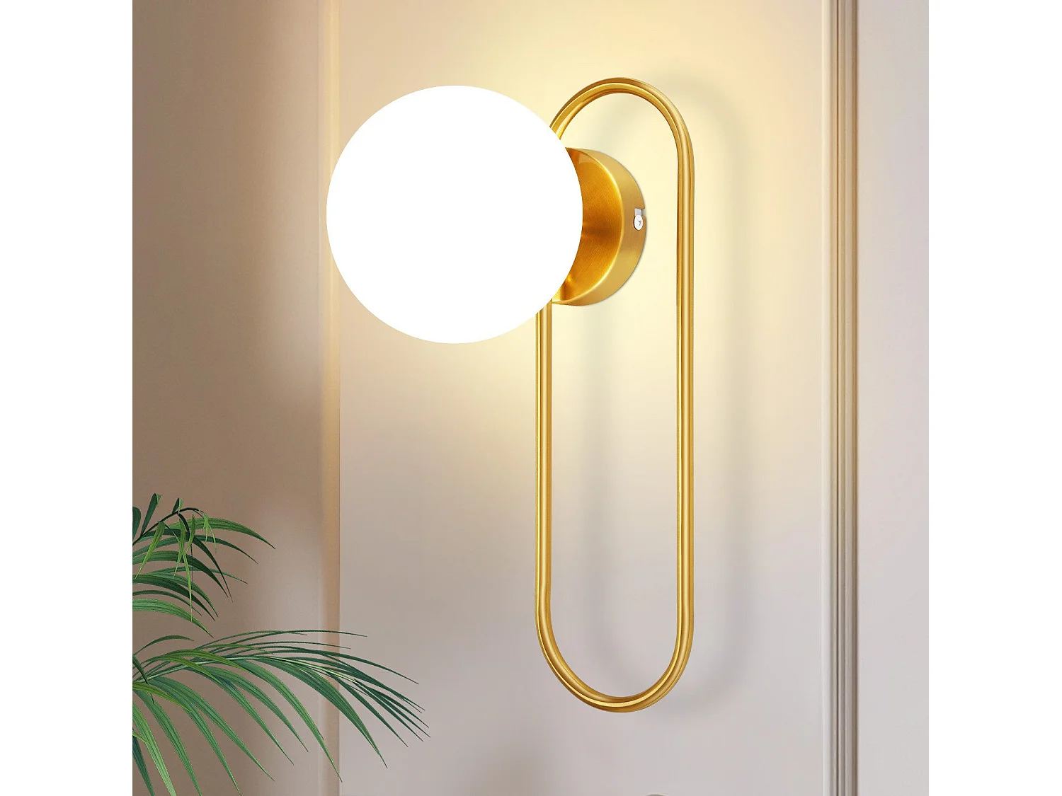 NETTLIFE Aplique de pared para interiores E14 Bola de cristal dorado Iluminación de pared retro moderna para dormitorio