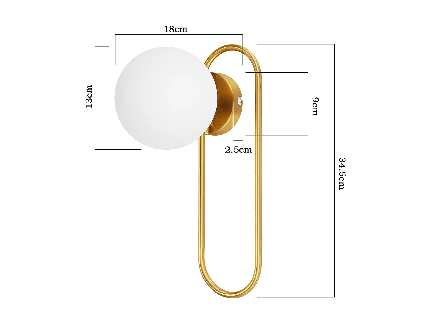 NETTLIFE Aplique de pared para interiores E14 Bola de cristal dorado Iluminación de pared retro moderna para dormitorio