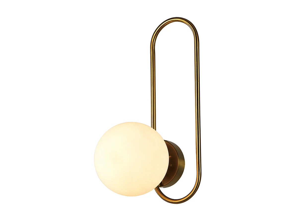 NETTLIFE Aplique de pared para interiores E14 Bola de cristal dorado Iluminación de pared retro moderna para dormitorio