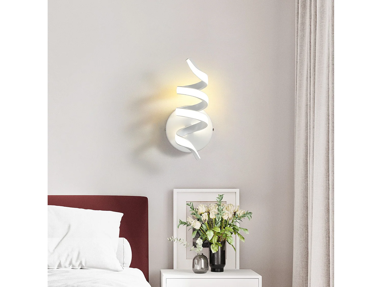 NETTLIFE - Lámpara LED de pared para escalera interior moderna de 7 W, blanco cálido 3000 K