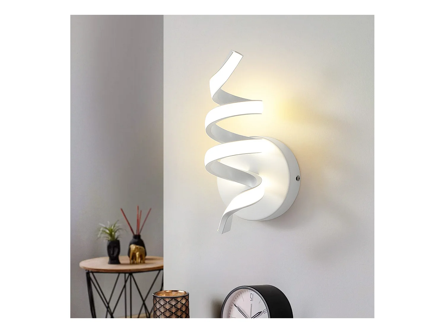 NETTLIFE Applique murale LED d'intérieur moderne 7 W pour escalier Blanc chaud 3000 K