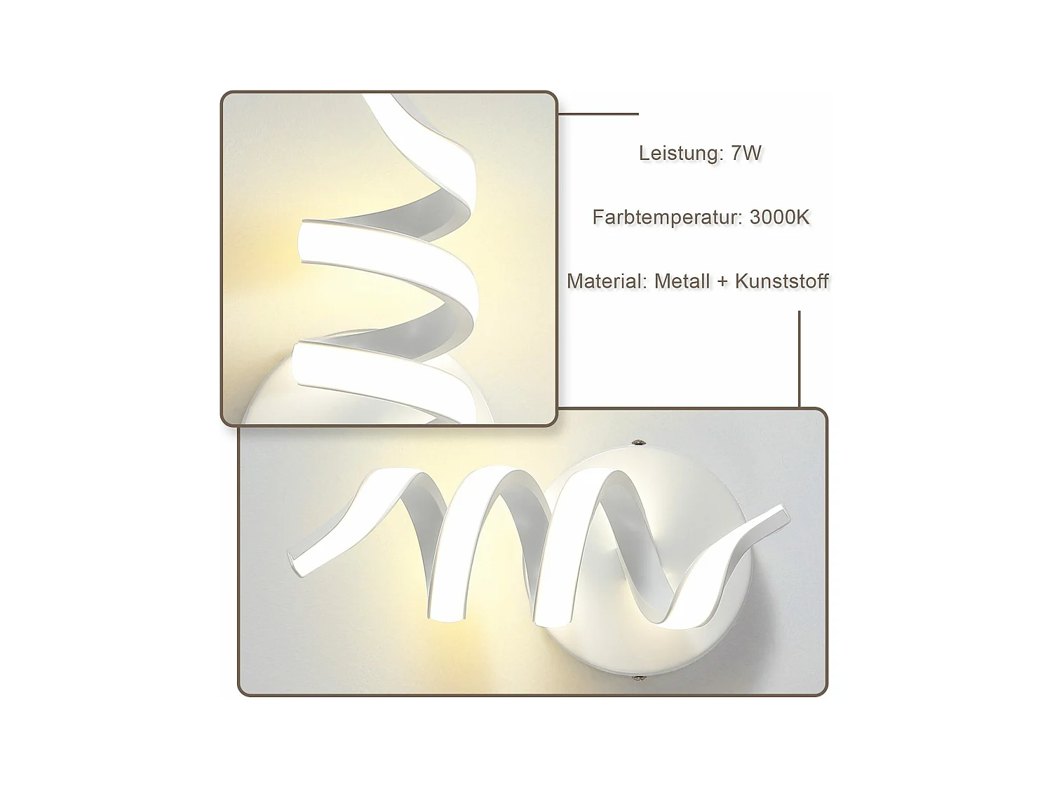 NETTLIFE Moderne 7W LED-Treppen-Wandleuchte für den Innenbereich, Warmweiß 3000K