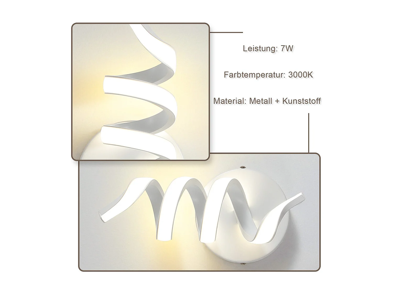 NETTLIFE Applique murale LED d'intérieur moderne 7 W pour escalier Blanc chaud 3000 K