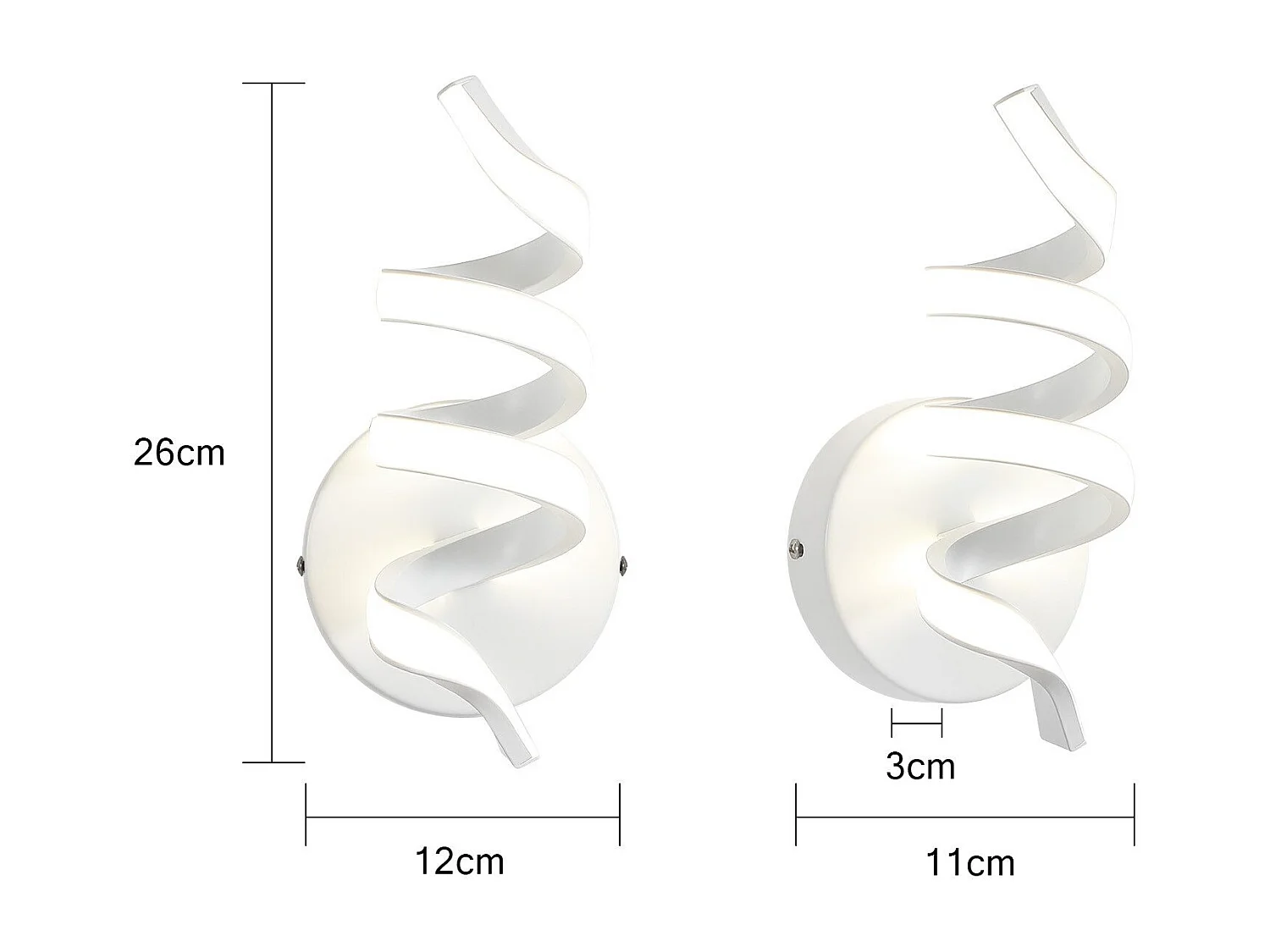 NETTLIFE Applique murale LED d'intérieur moderne 7 W pour escalier Blanc chaud 3000 K