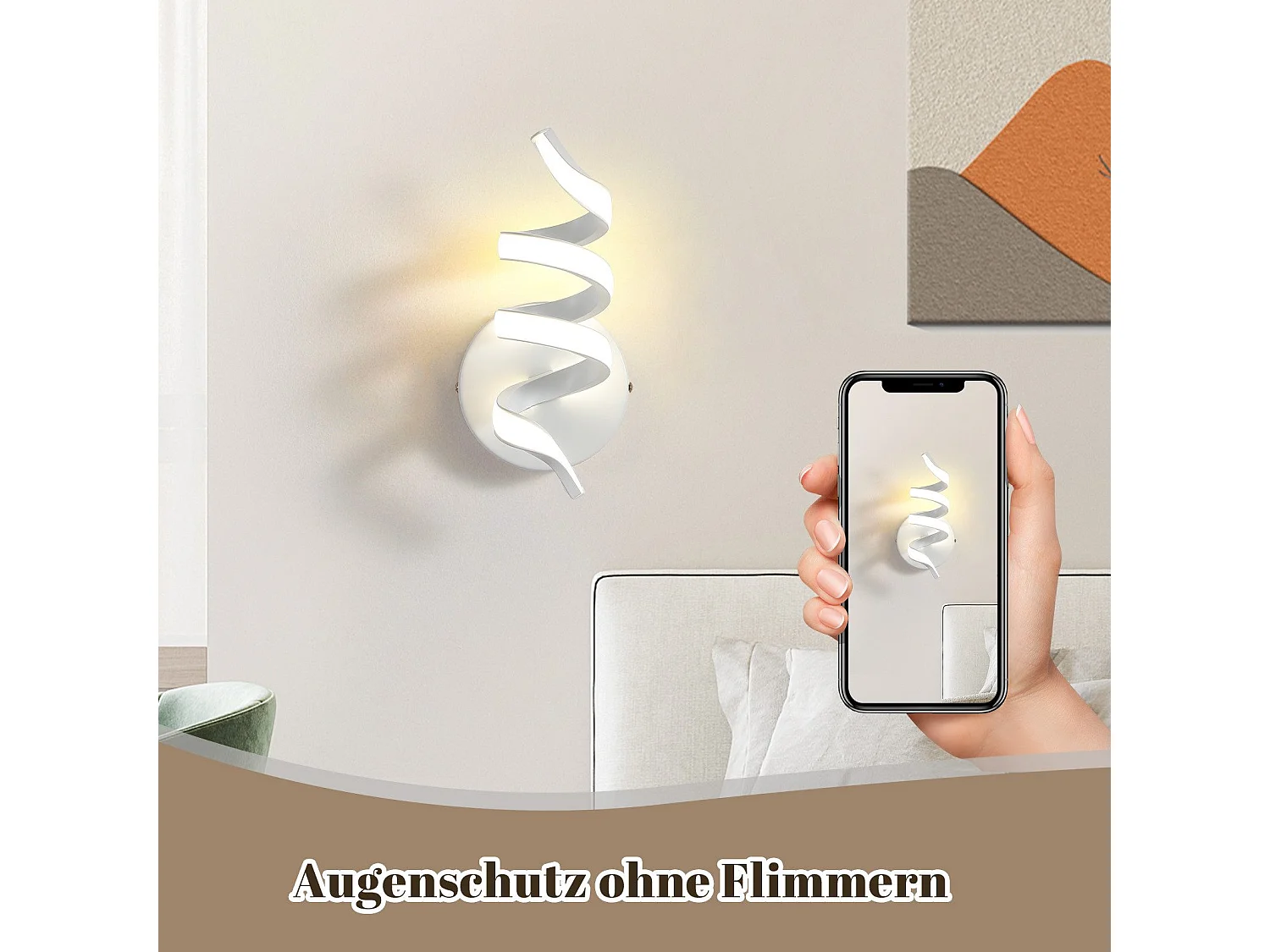 NETTLIFE Applique murale LED d'intérieur moderne 7 W pour escalier Blanc chaud 3000 K