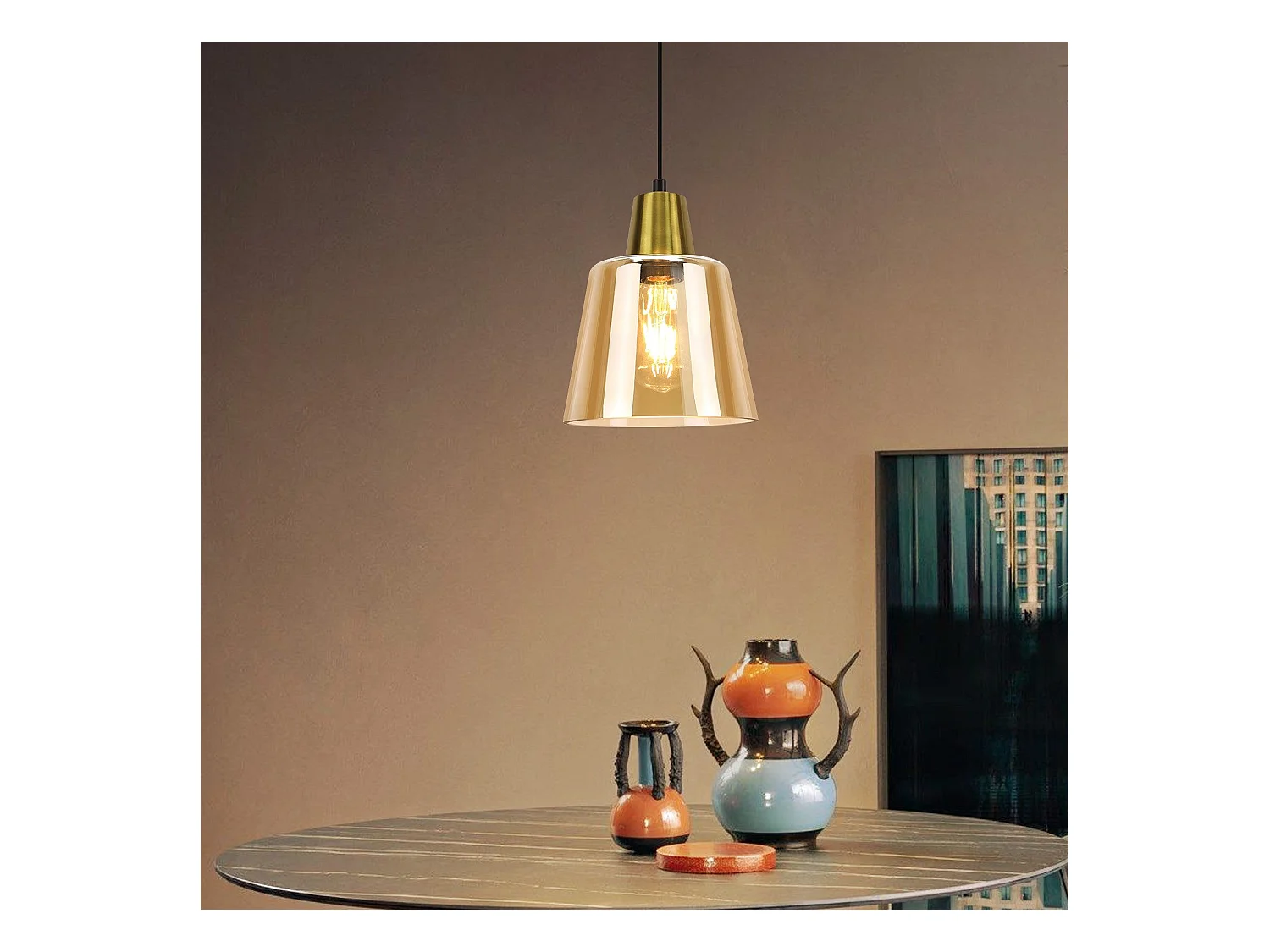 Lampe à Suspension Pour Table à Manger 3 Flammes En Verre Vintage E27 Lampe Suspendue Pour Salon
